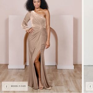 Revelry Aurora Velvet Dress Champagne (602)